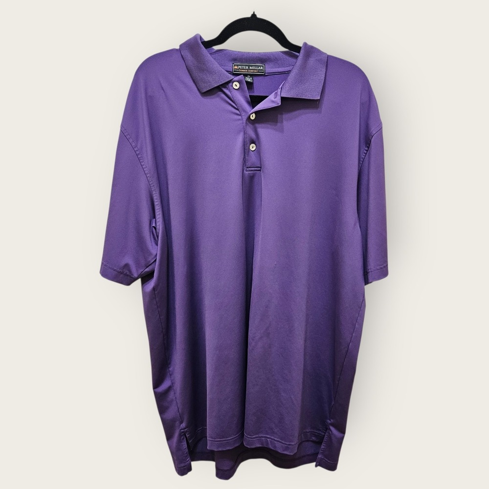 Peter Millar Summer Comfort Purple Polo Shirt Mens XL Golf Athletic